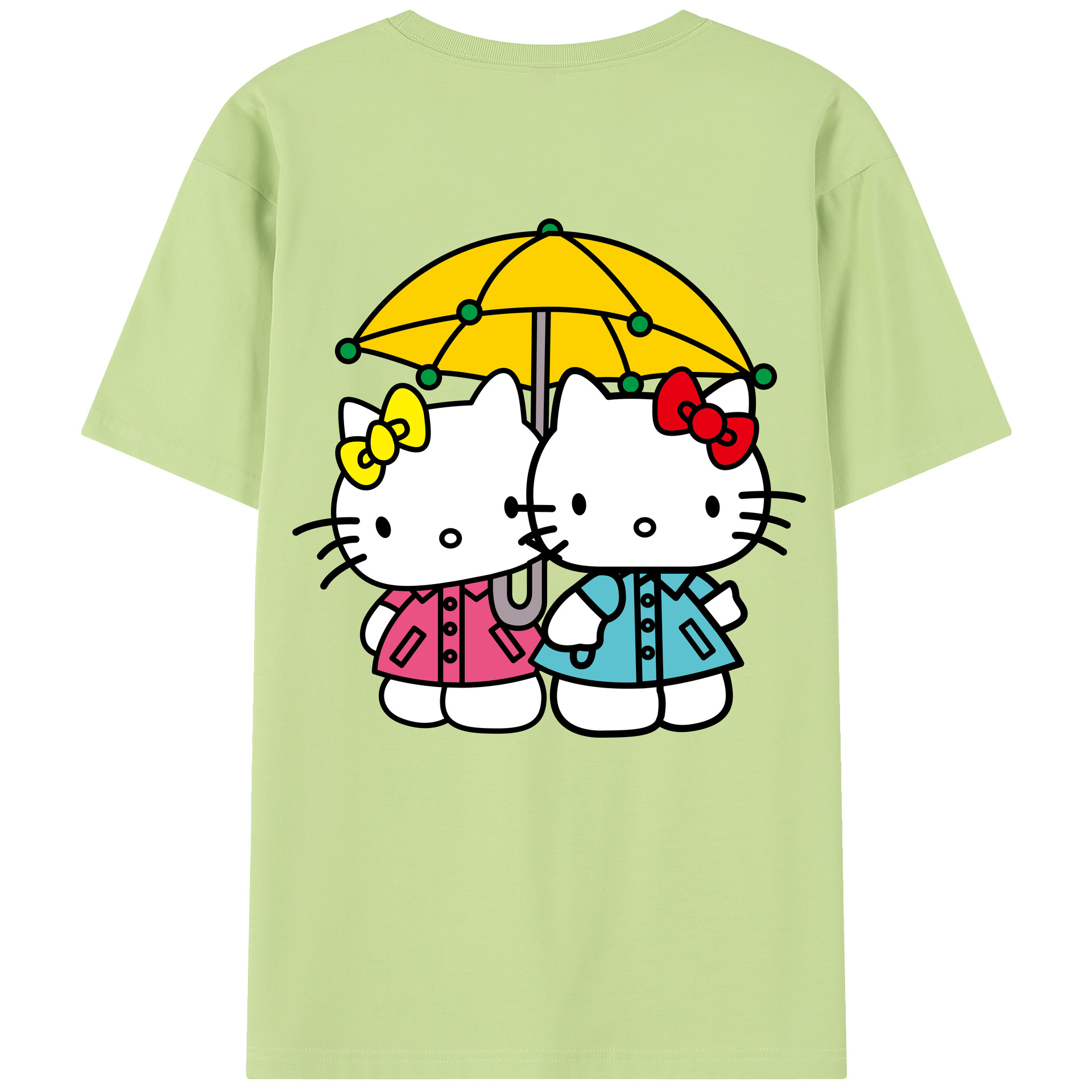 （画像用） Hello Kitty ハローキティ 綿100％半袖Tシャツ（背面プリント）